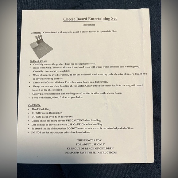 NWOT Avon Cheese Board Entertaining Set. - Picture 9 of 11